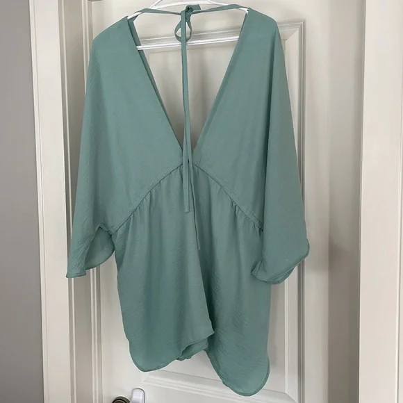 Love Not Fear Aqua Cotton Blouse/Cover Up - Picture 3 of 8